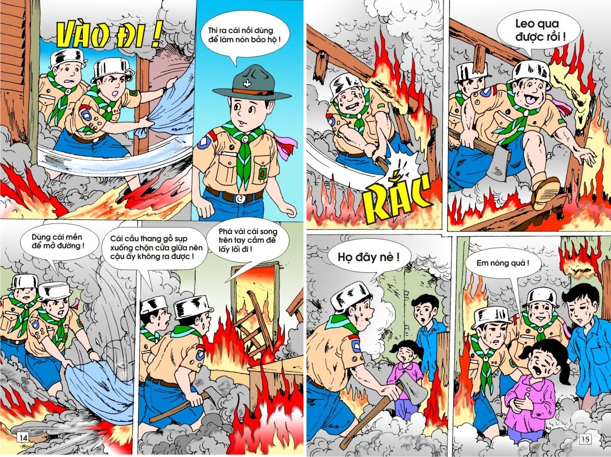 Vietnamese scout comic by Hoạ Sĩ Kim Khánh